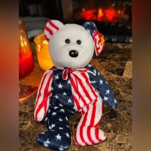 🇺🇸 Ty Beanie Baby Spangle Patriotic Bear – Stars & Stripes